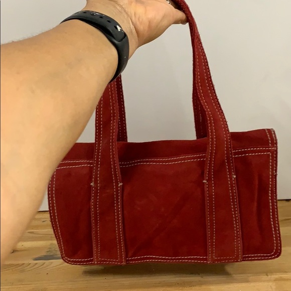 Cynthia Rowley red suede hand bag - Picture 3 of 8